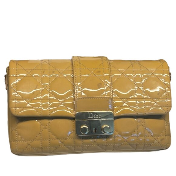 Dior Handbags - Christian Dior Cream Patent Leather Lock Bag